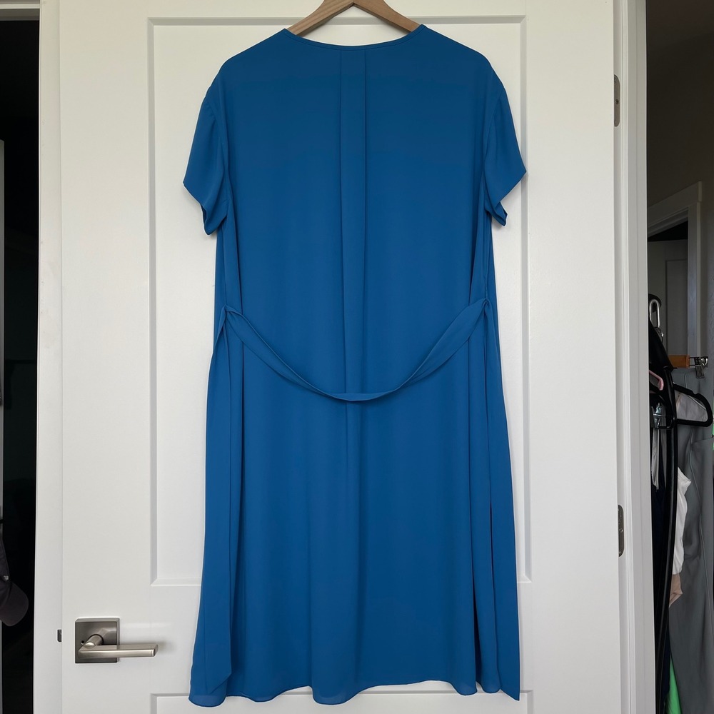 ATM Anthony Thomas Melillo Crepe Georgette Dress Cobalt Blue Small Relaxed Chic - Picture 10 of 14